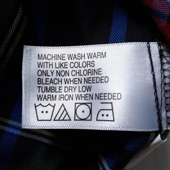 Orvis Cotton Blend Long Sleeve Plaid Button Up Shirt Red Black Blue Size 10 - Picture 11 of 12